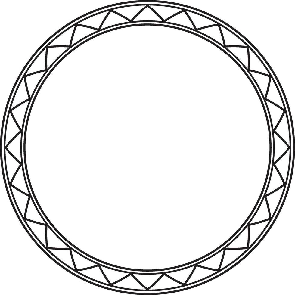 monochrome black round Yakut ornament. Endless circle, border, frame of the northern peoples of the Far East. vector
