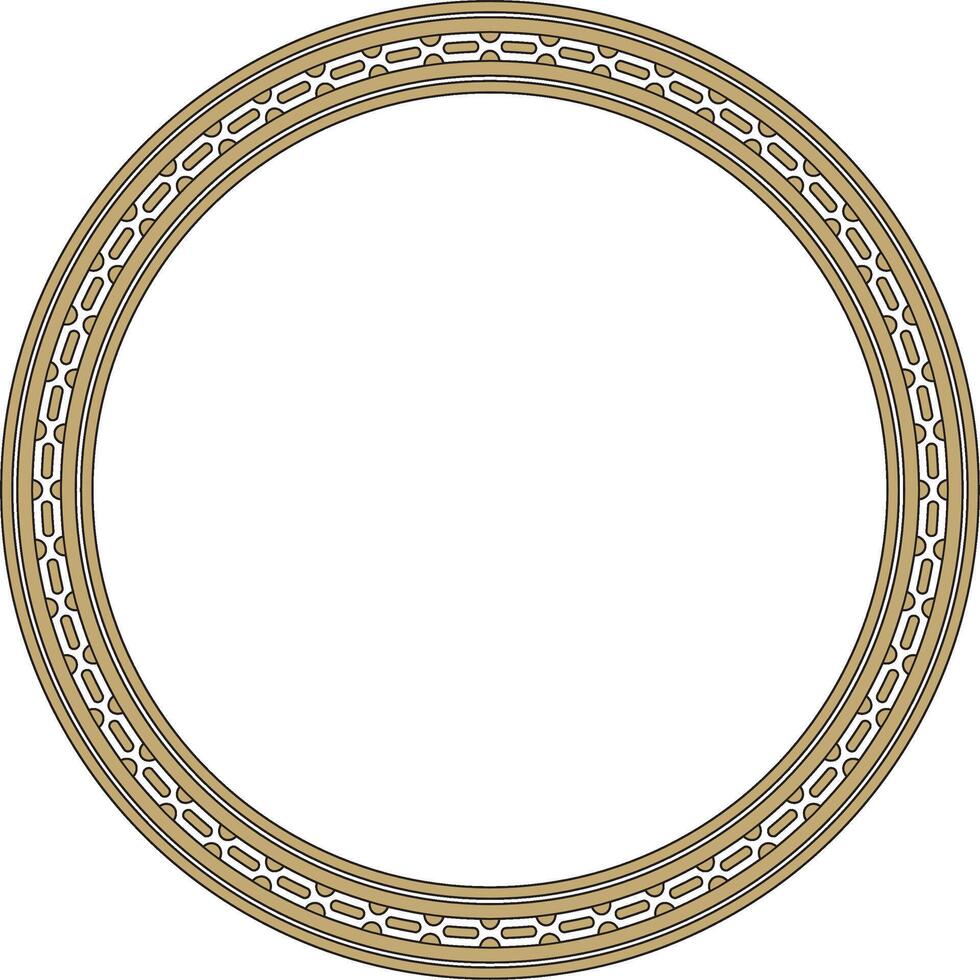 gold with black round Egyptian ornament. Circle, frame, ring of ancient Egypt.Pattern of lotus flowers and sun vector