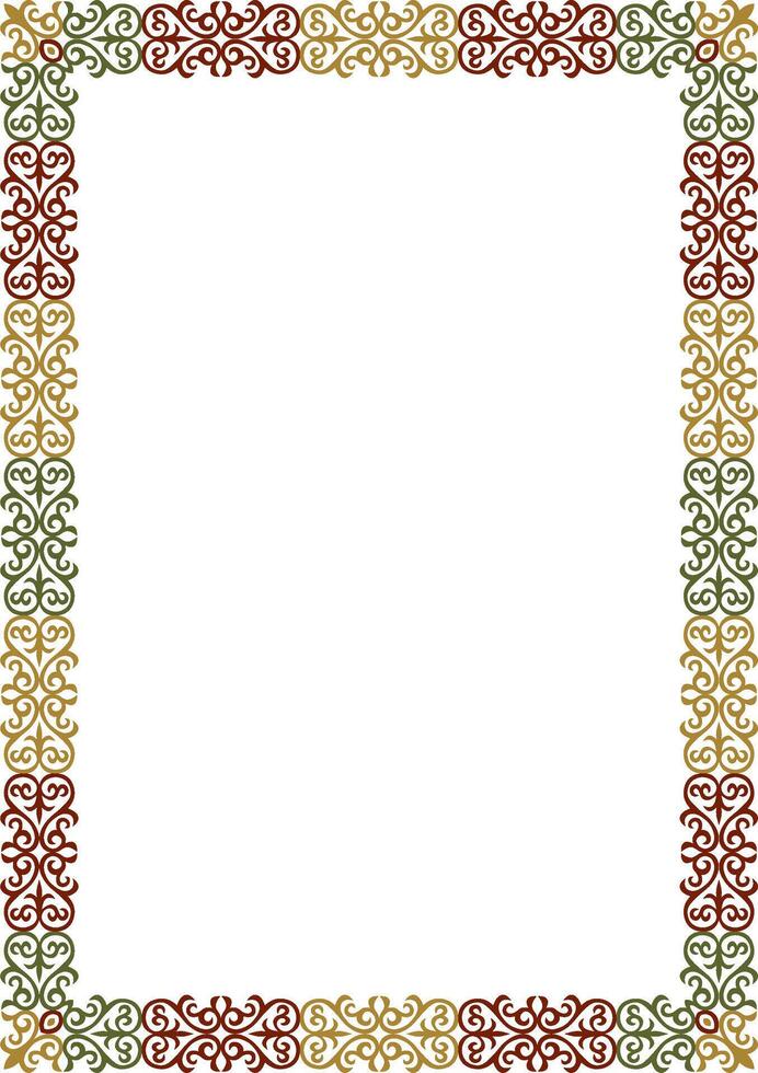 colored square Kazakh national ornament. Ethnic pattern of the peoples of the Great Steppe, vector