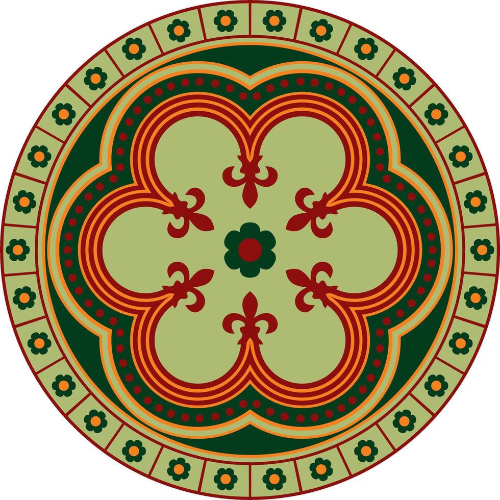 colored gothic ornament. Medieval European art. Traditional patterns of Catholic cathedrals. vector