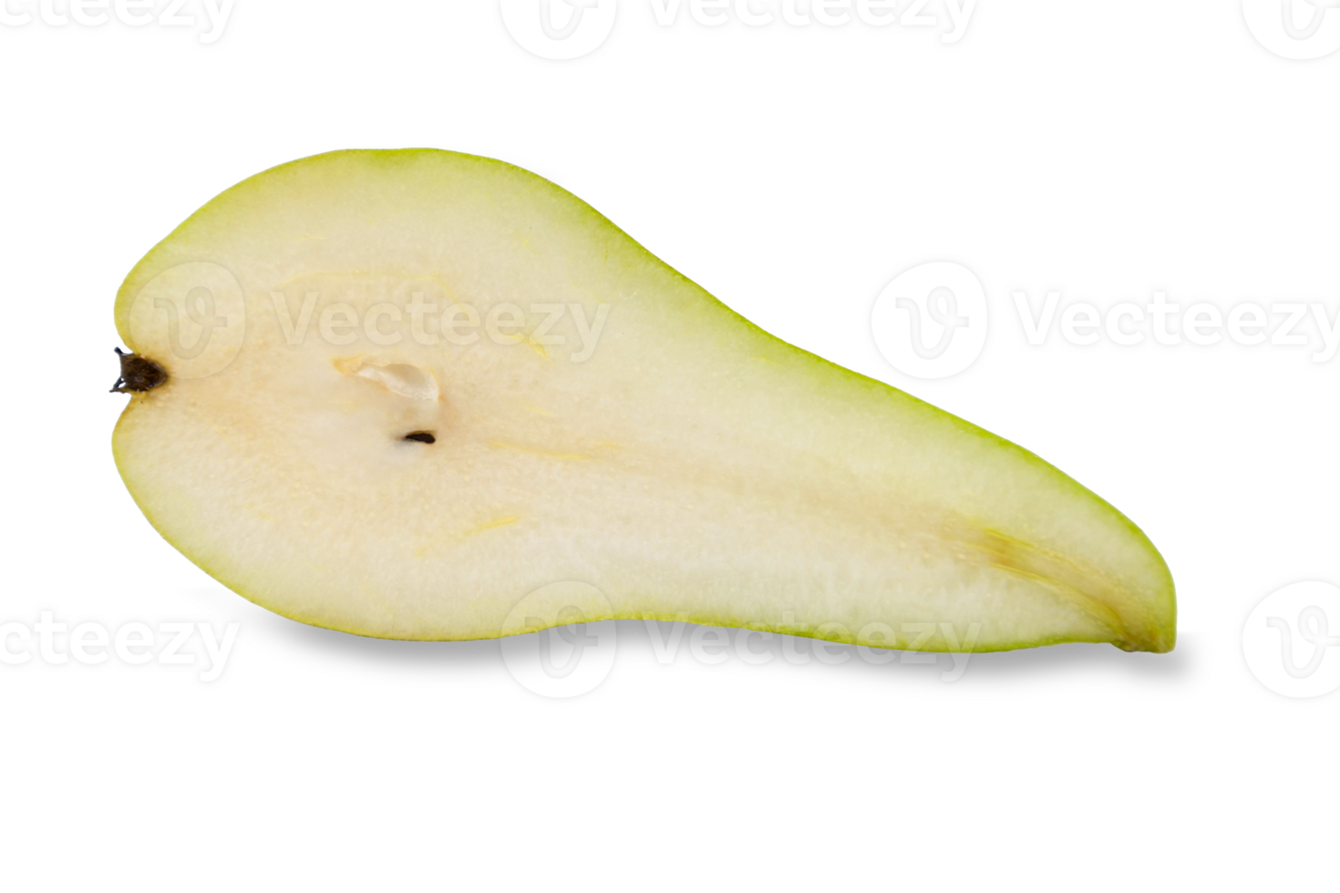 Freshly sliced pear isolated on transparent background png