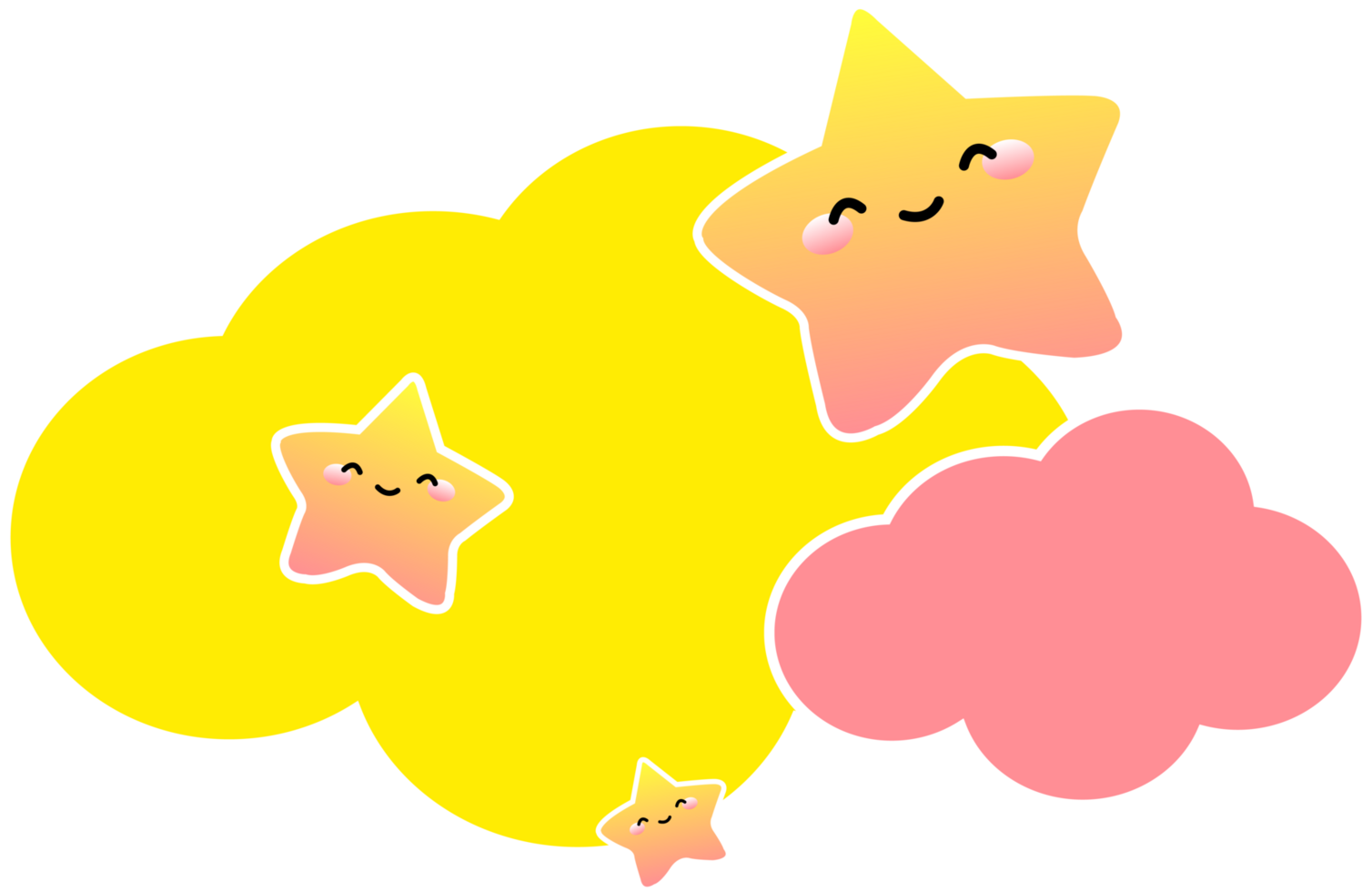 Star Cloud Moon, Shape Element png