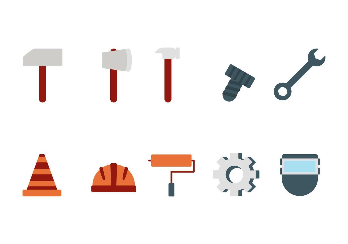 Work tool icon symbol Flat style. collection of isolated cartoon illustrations vector