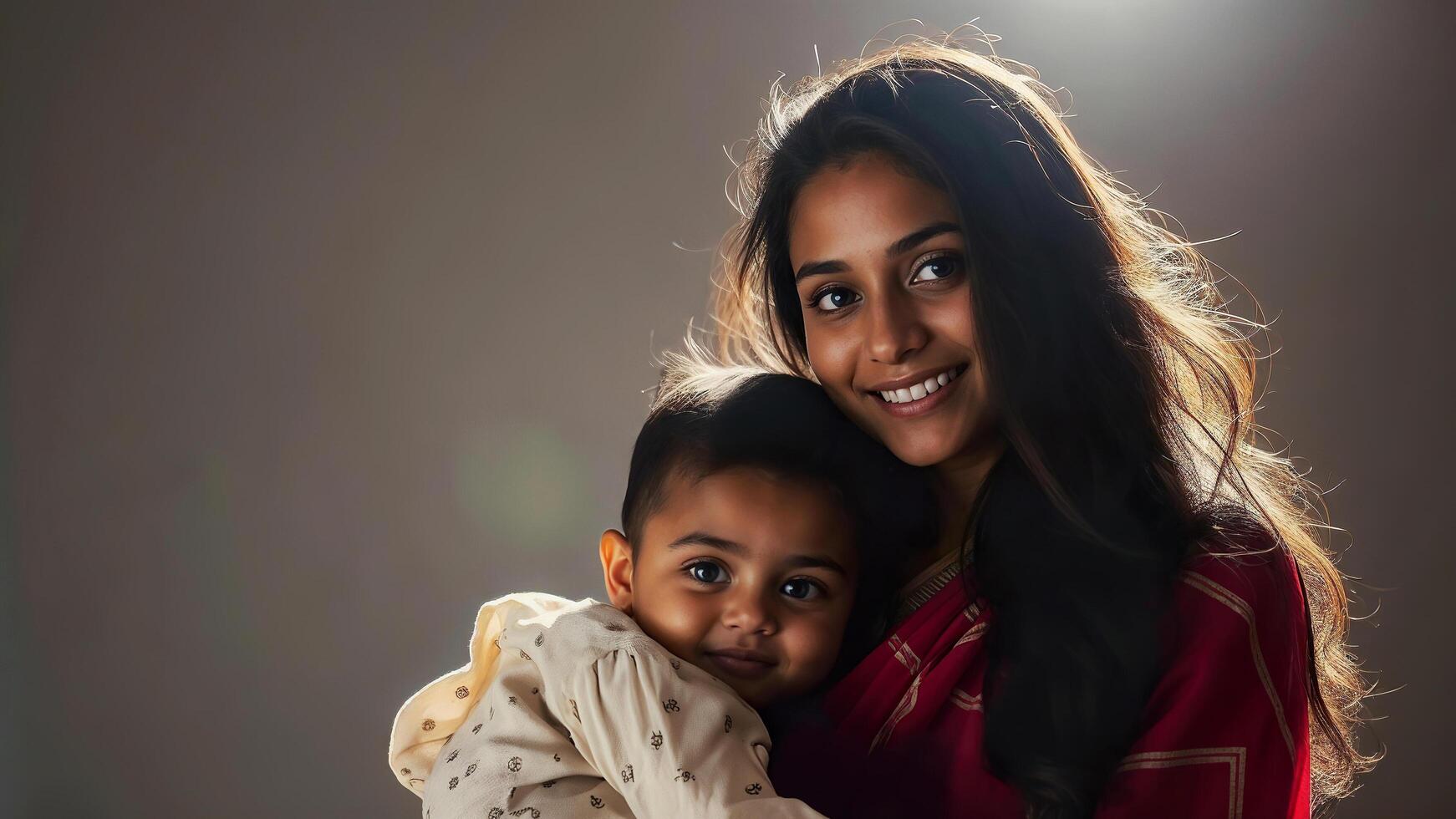 A woman holding a child in her arms photo