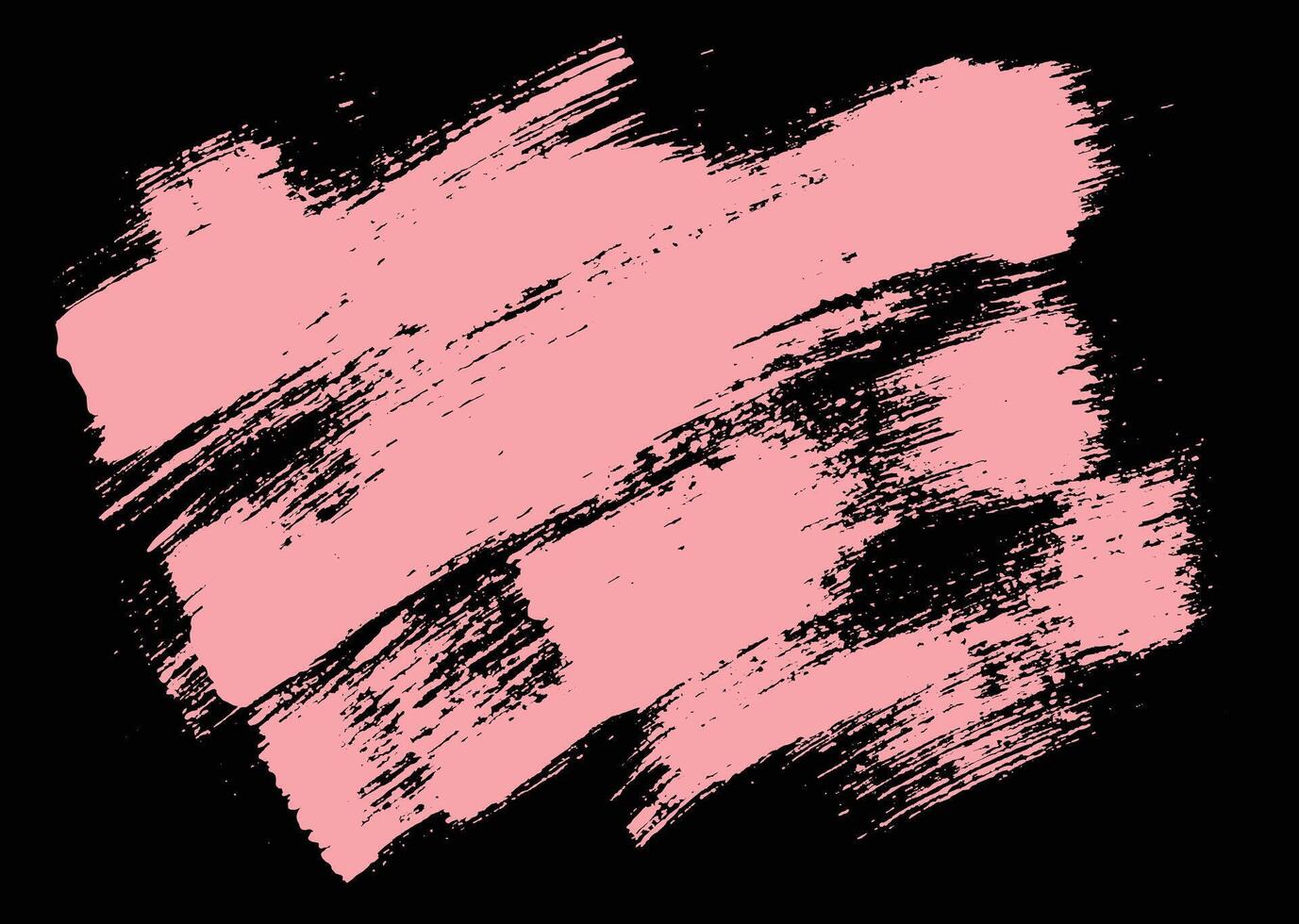 Pink on black grunge paint texture. Abstract rough surface background. Hand drawn dirty wall backdrop. vector