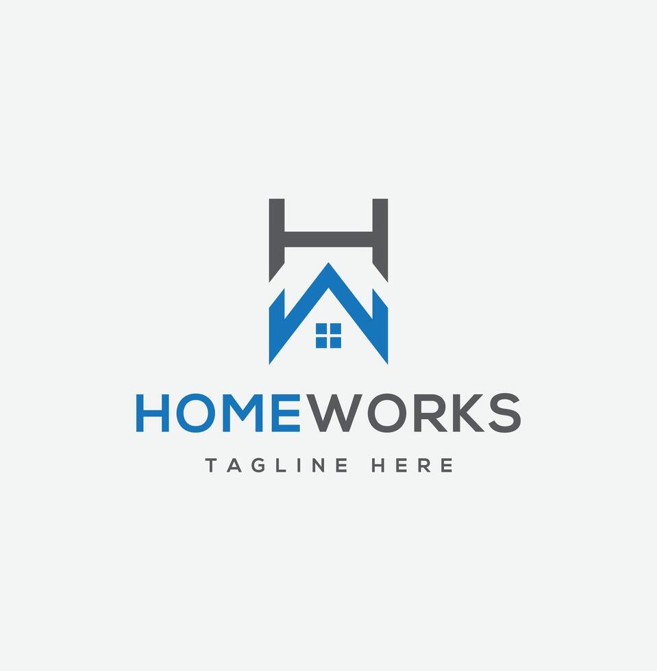 Logo template Design, property, real estate with the initials HW vector