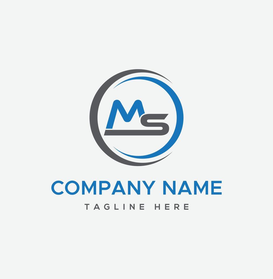 MS m s unique artistic logo design template SM creative modern elegant trendy icon vector