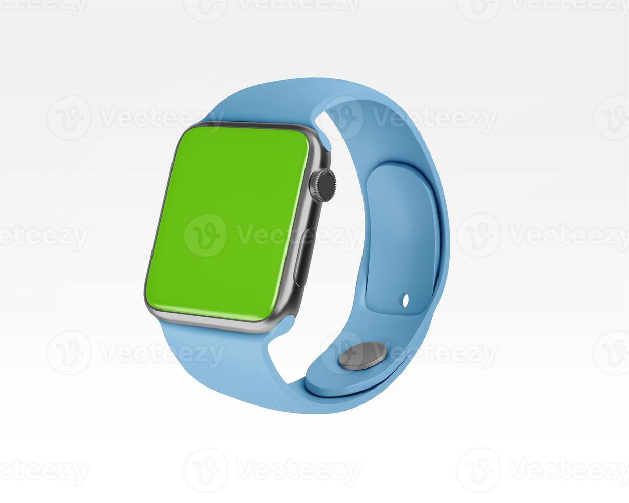 Green Screen Smartwatches isolated on white background photo