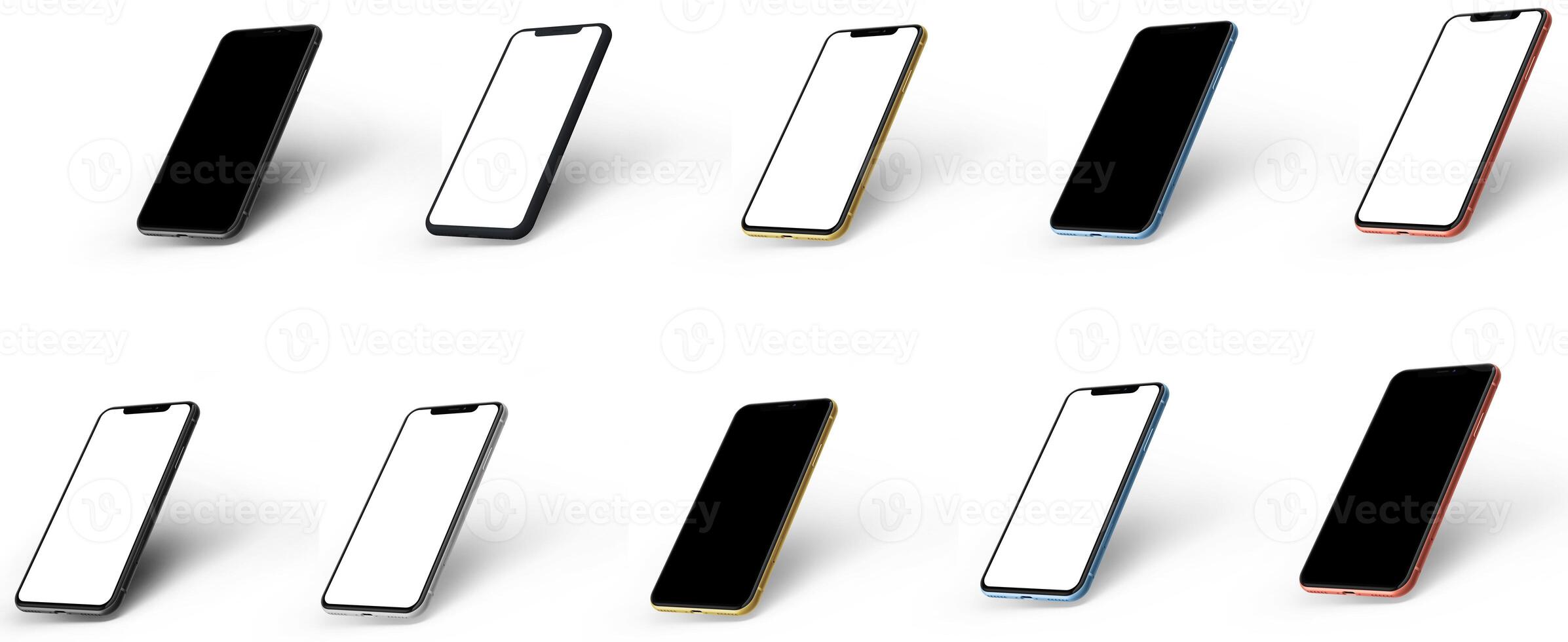 empty screen mobile phone on white background photo