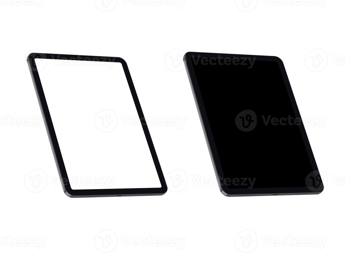empty screen tablet device on white background photo