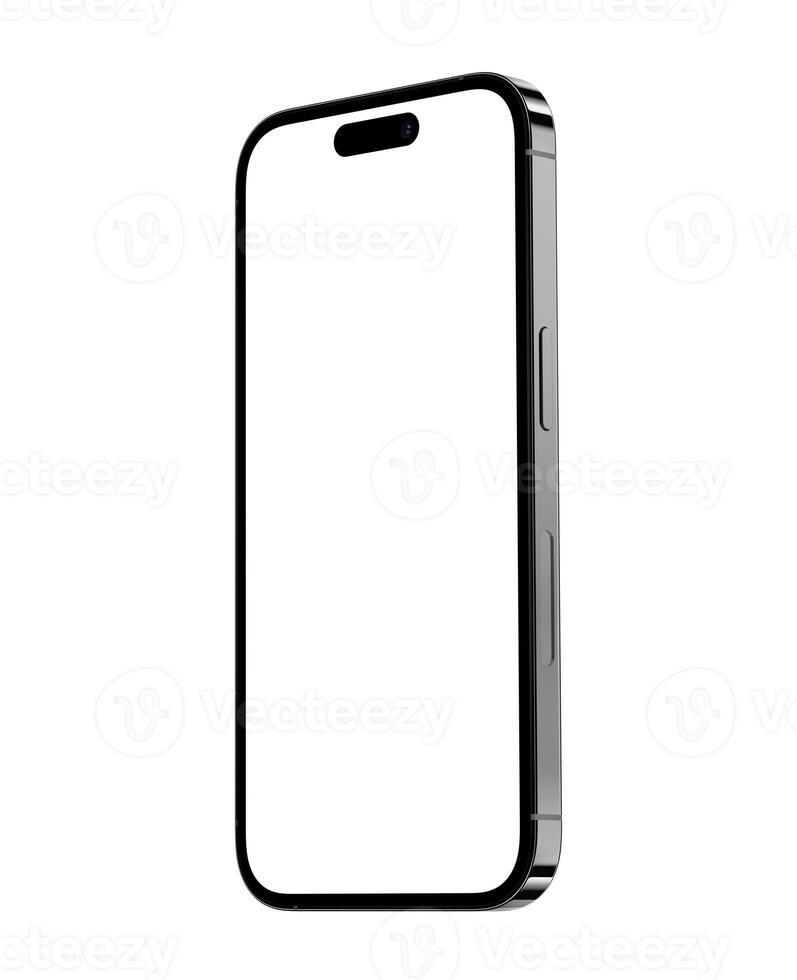 empty screen mobile phone on white background photo