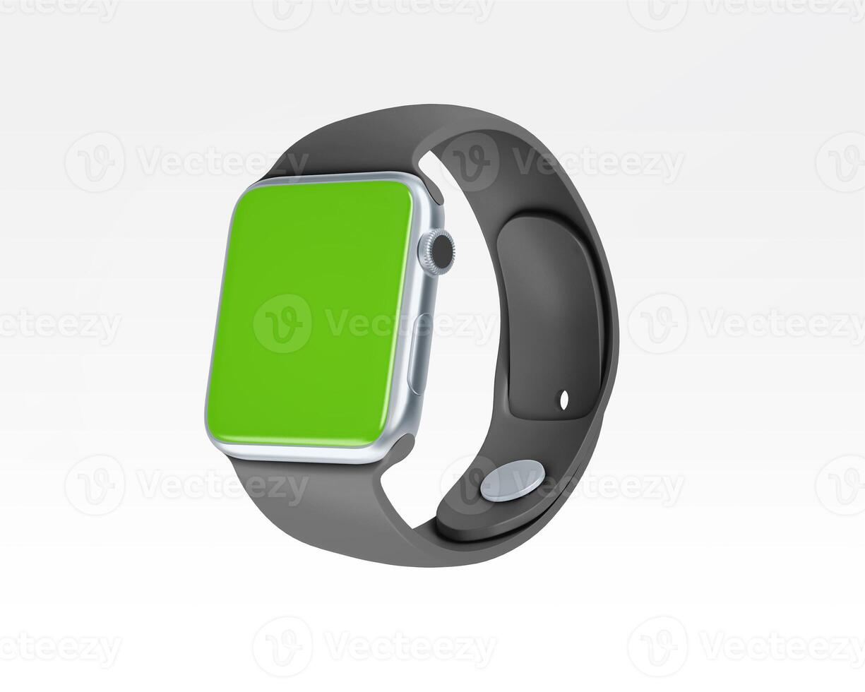 Green Screen Smartwatches isolated on white background photo