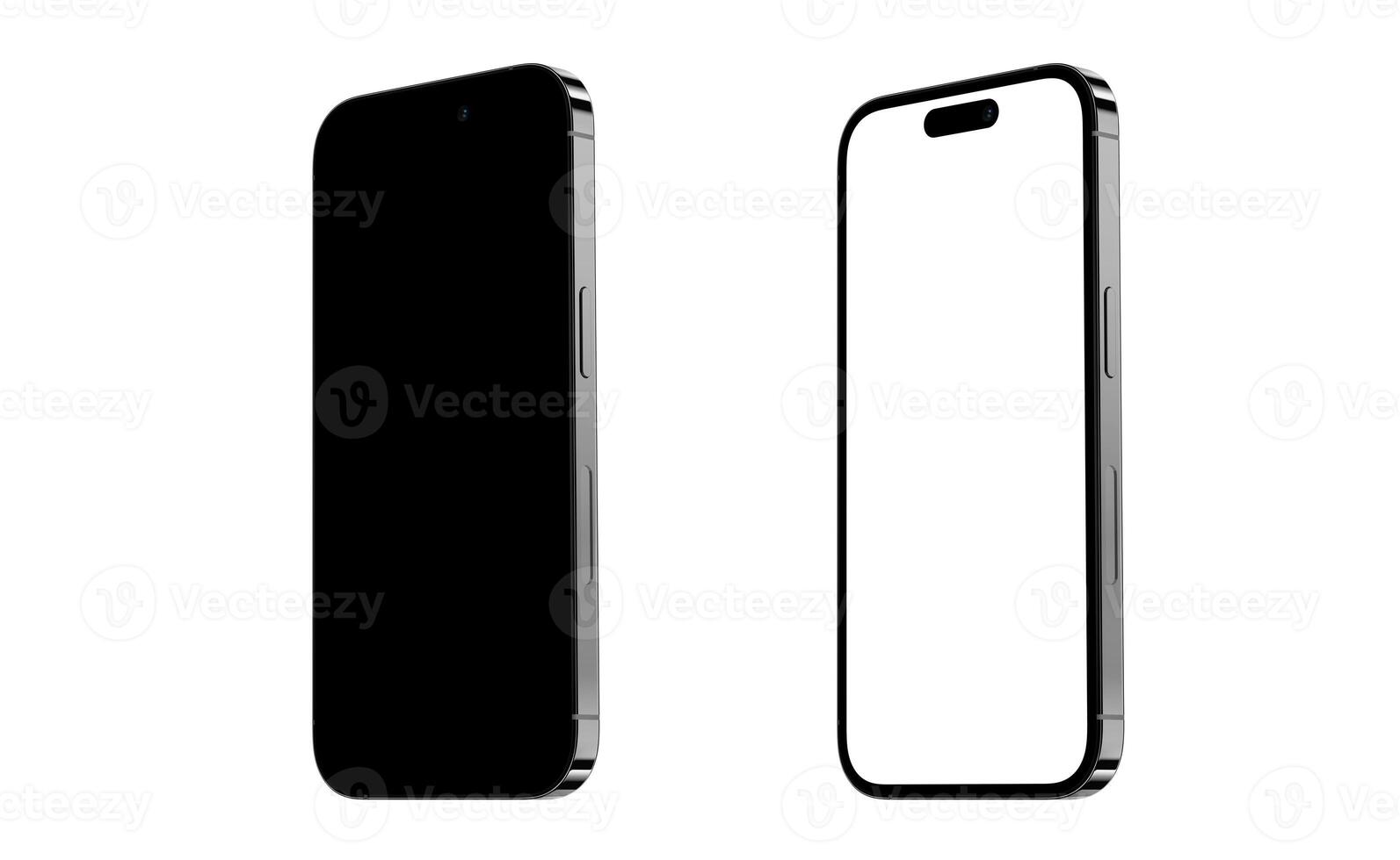 empty screen mobile phone on white background photo