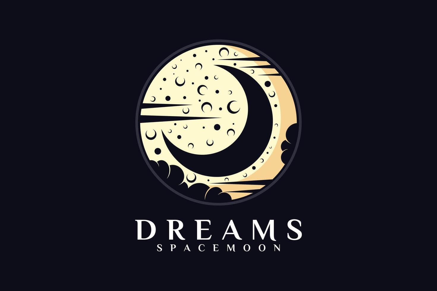 Moon for galaxy logo design Premium vector