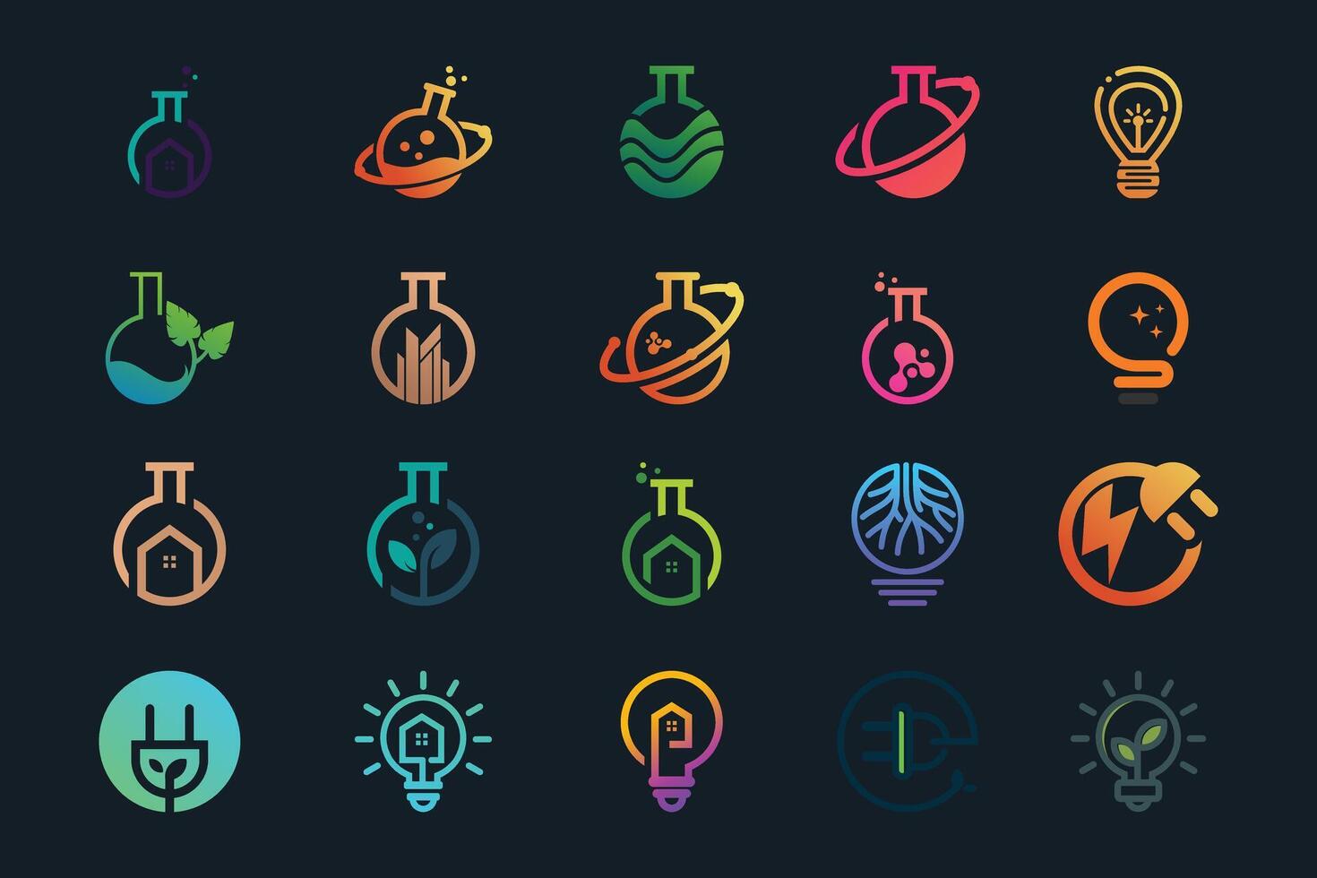Set bundle labs logo design collection Premium vector