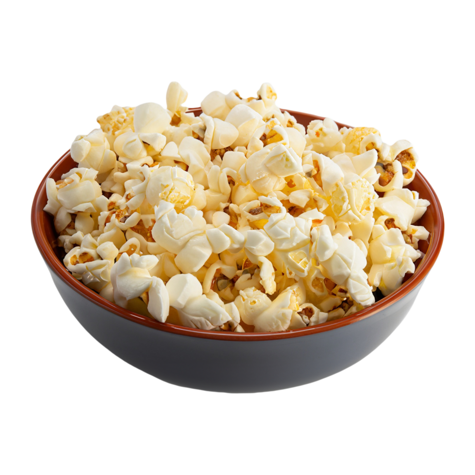Bowl of popcorn isolated on a transparent background. png
