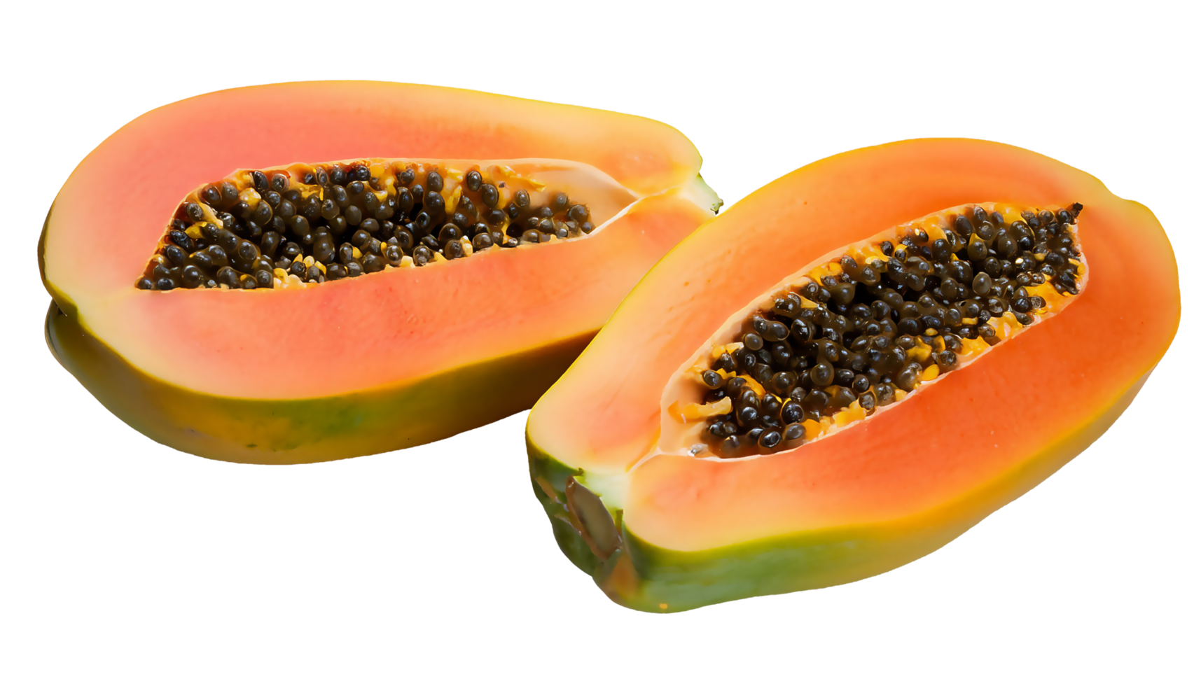 Papaya fruit isolated on a transparent background. png