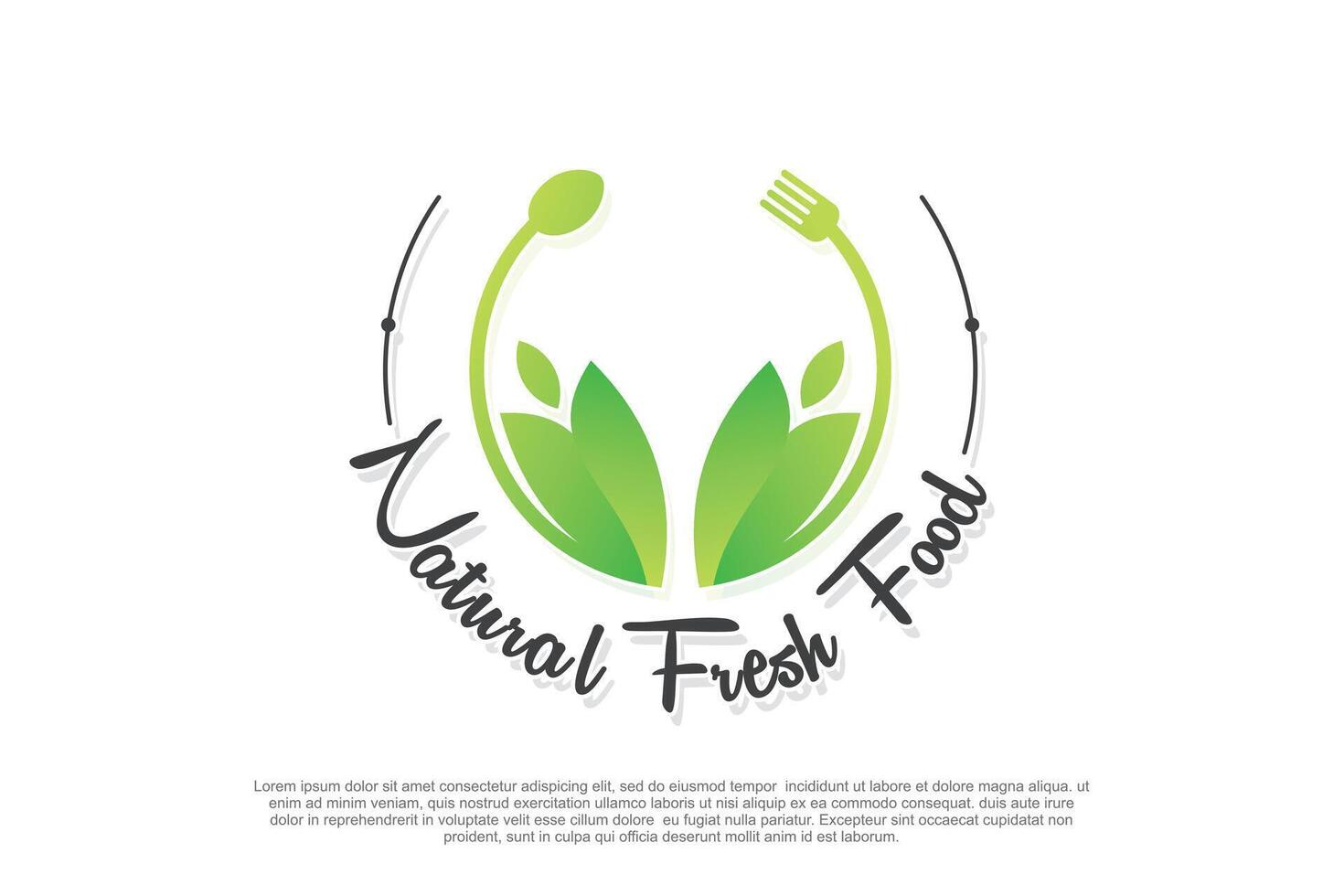 Natural food logo design creative concept Premium vector