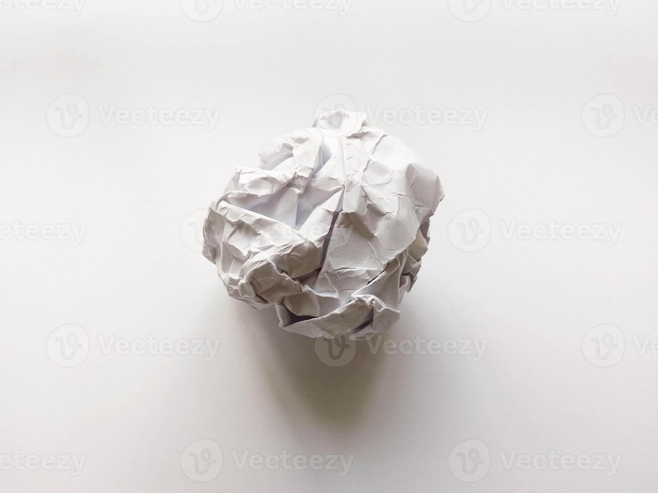 Rough Paper Ball Trash Isolated on white background photo