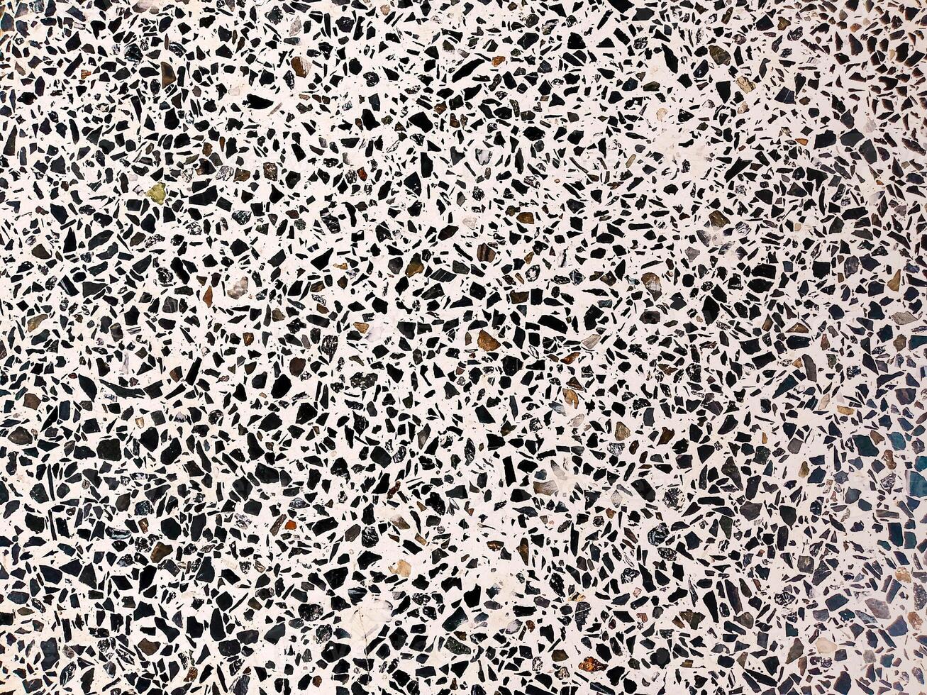 Chips stone marble texture top view background - Granite and white marble terrazzo pattern photo