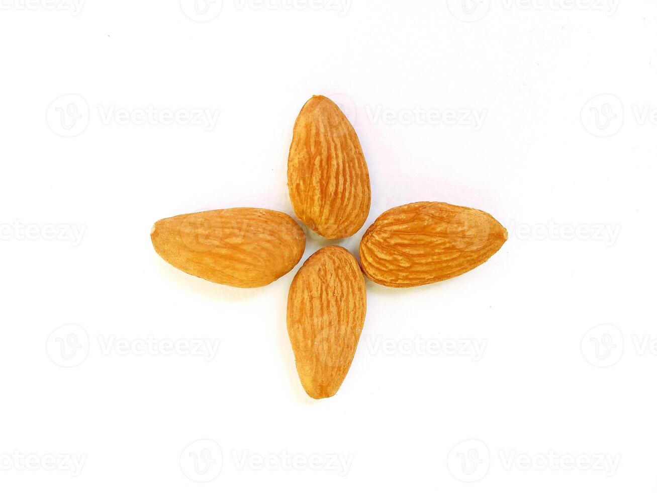 Flower Shape Almonds isolated on white background photo
