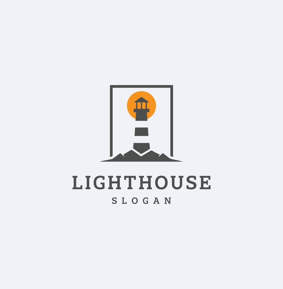 Lighthouse logo template. Building of lighthouse logo vector