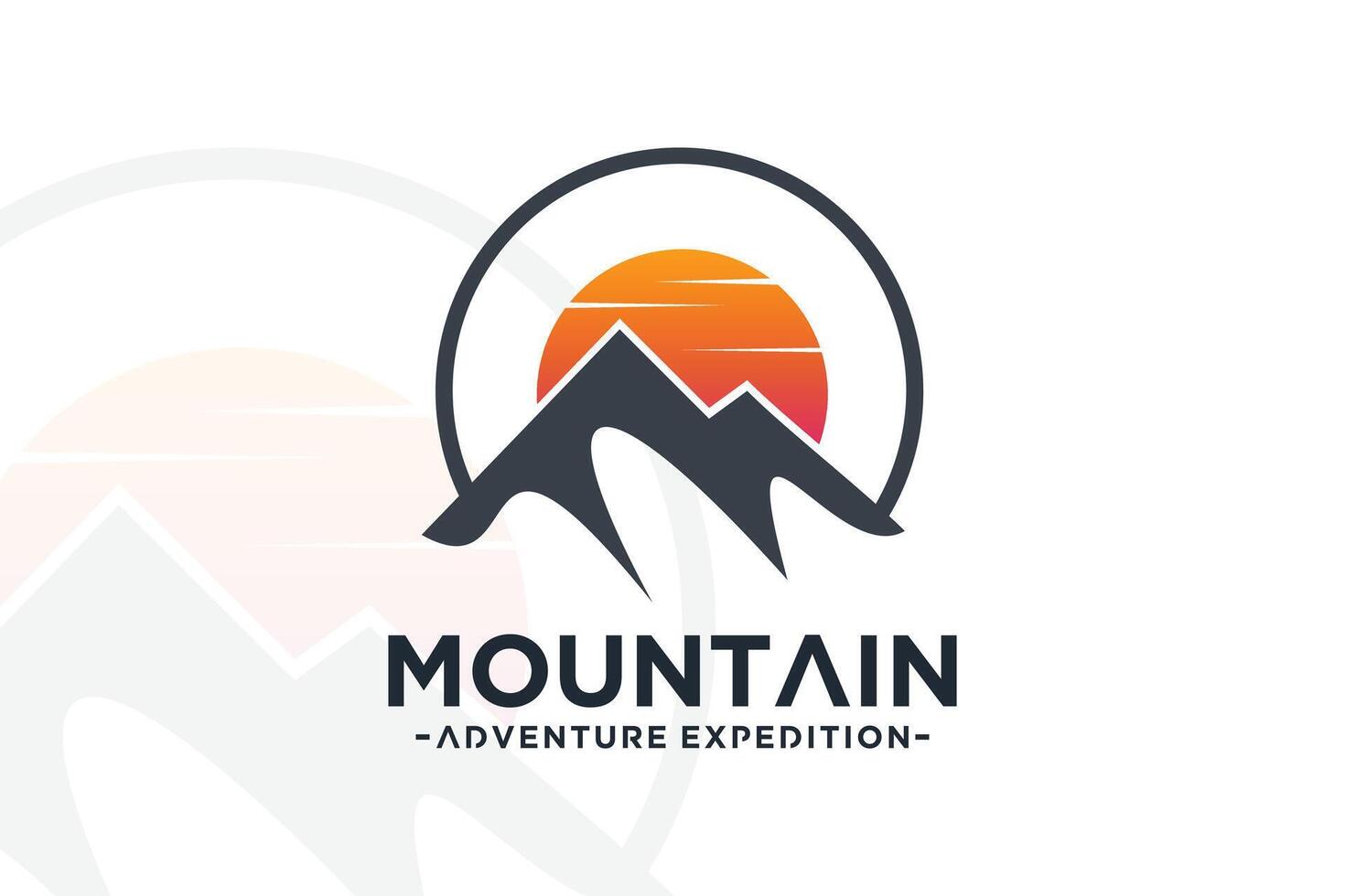 Mountain logo design creative concept Premium vector