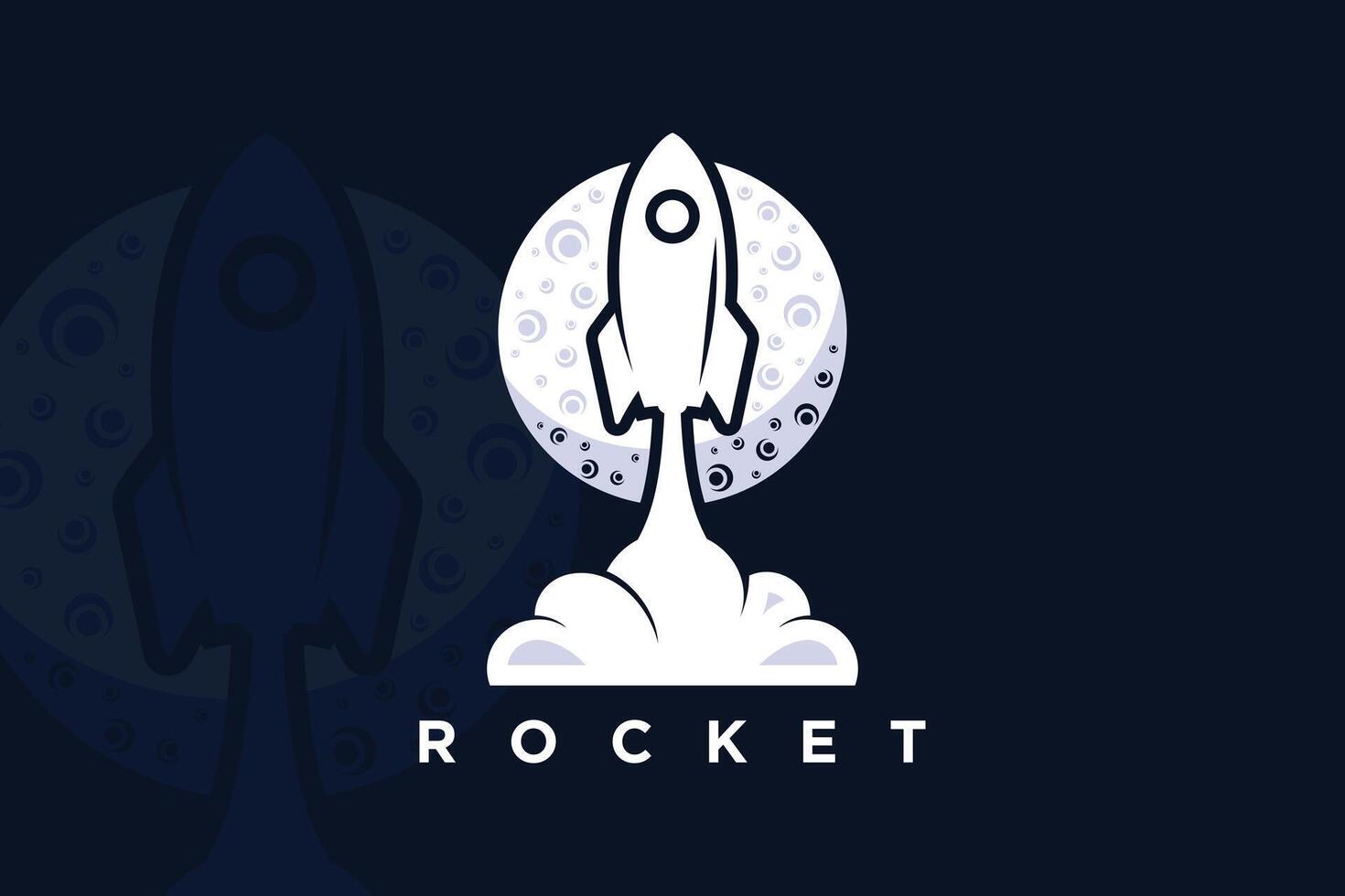 Rocket logo design with galaxy unique concept vector