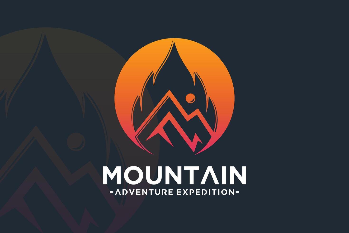 Fire mountain logo design unique concept simple style Premium Part 2 vector