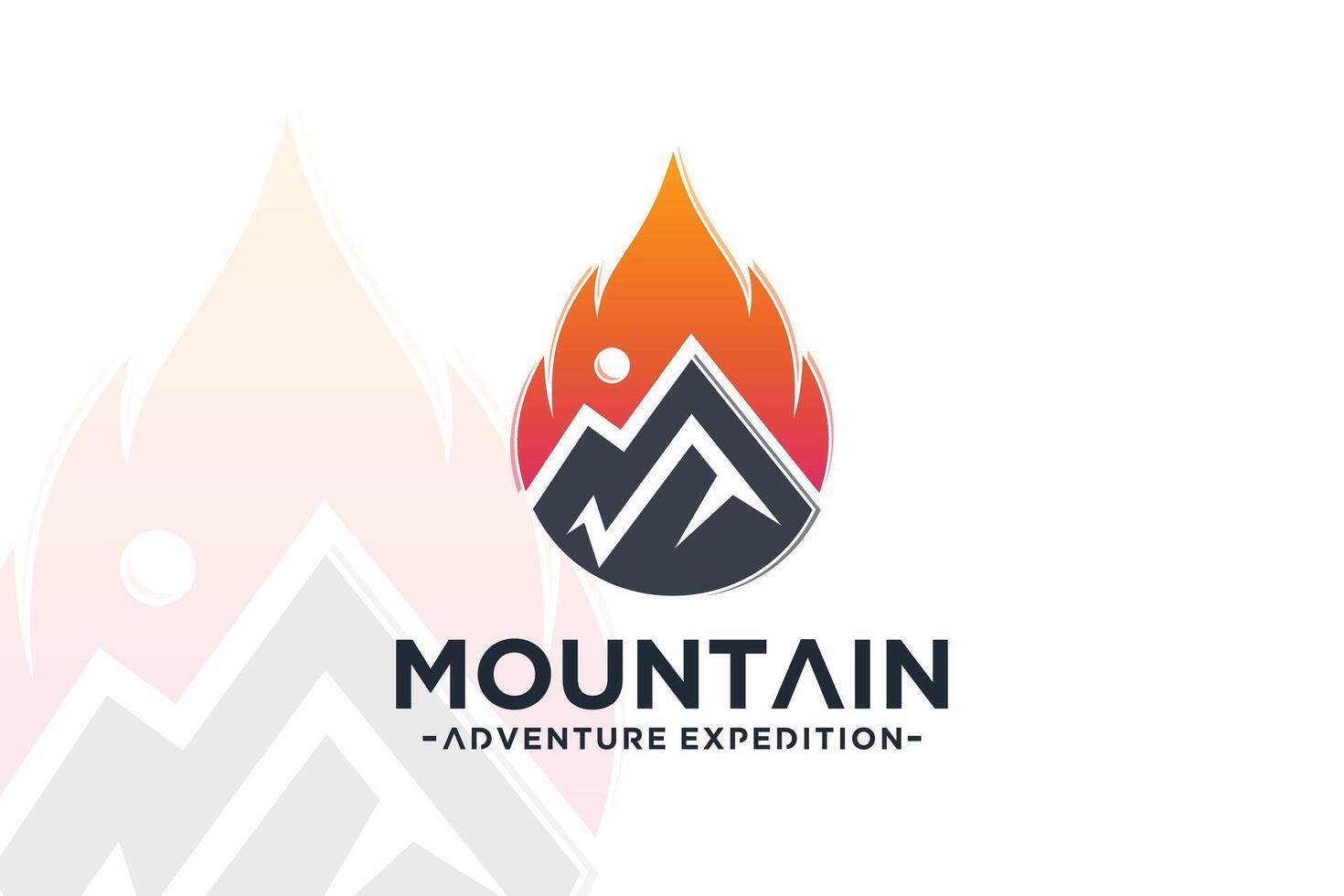 Fire mountain logo design unique concept simple style Premium Part 1 vector