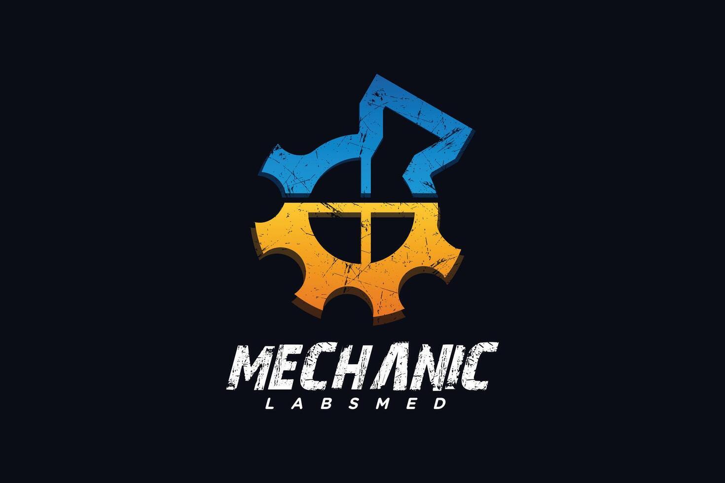 Mechanic service retro style unique Premium vector