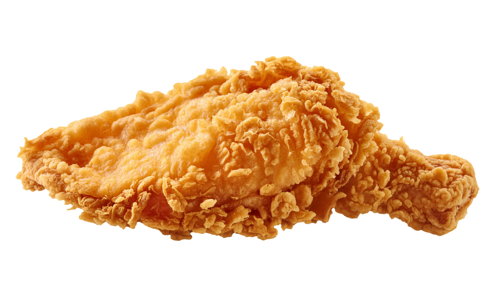 A piece of Delicious Crispy chicken isolated in a transparent background png