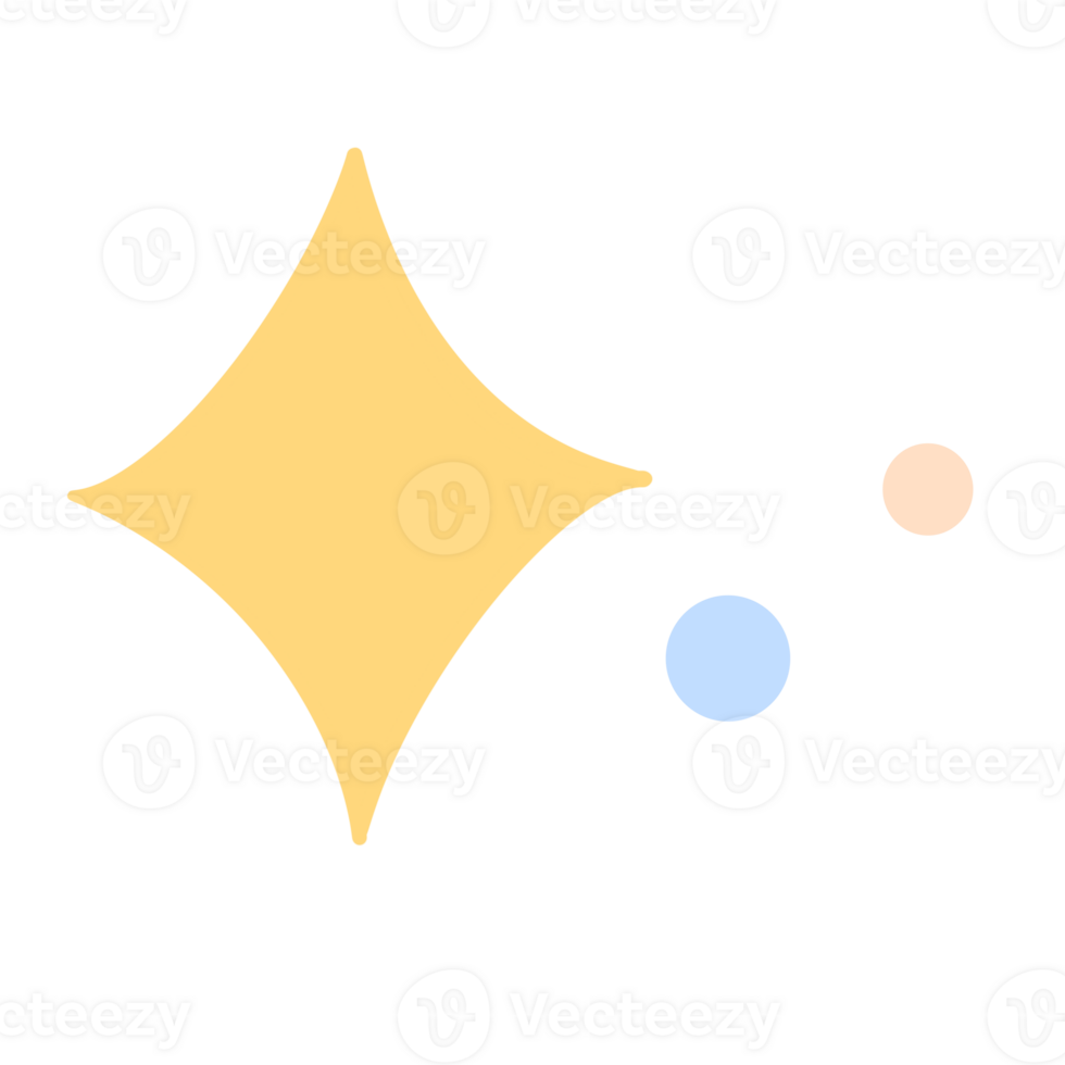 a yellow star with blue and pink dots png