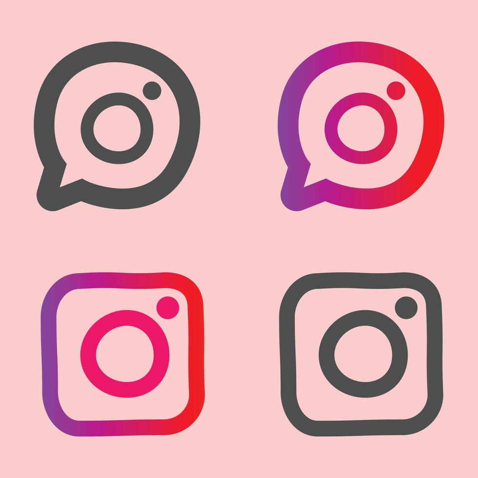 Set of social media icons vector
