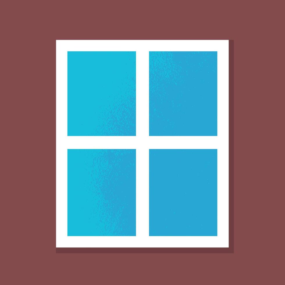 Window icon in flat style. Window on the wall vector