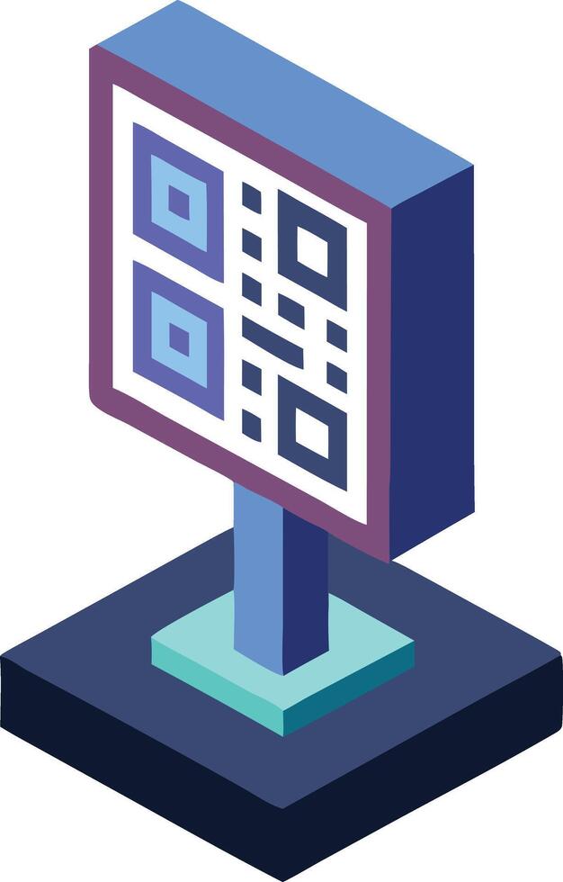 A digital QR code scanner representing technology and online transactions vector
