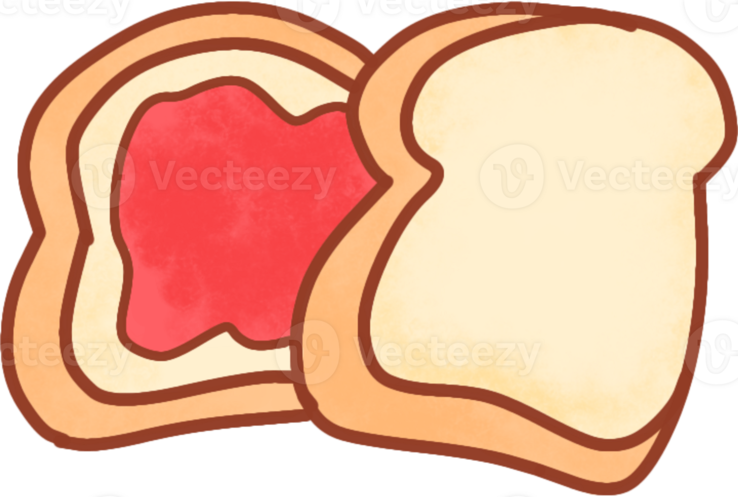 hand drawn bread with jam png