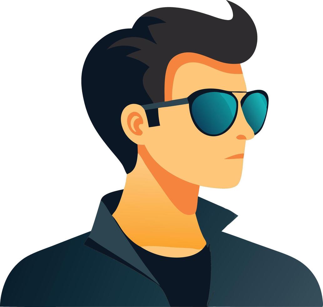 Cool man wearing sunglasses, symbolizing confidence, style, and modern fashion vector