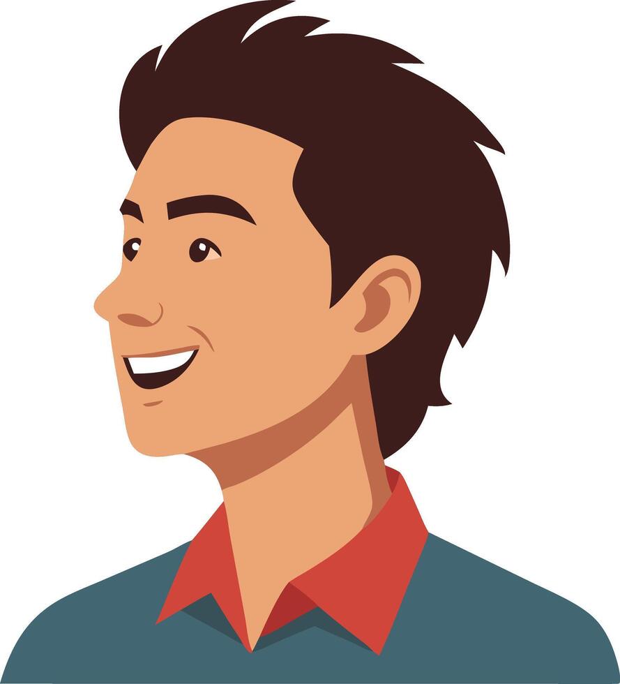 Boy smiling joyfully, symbolizing happiness, positivity, and carefree moments vector