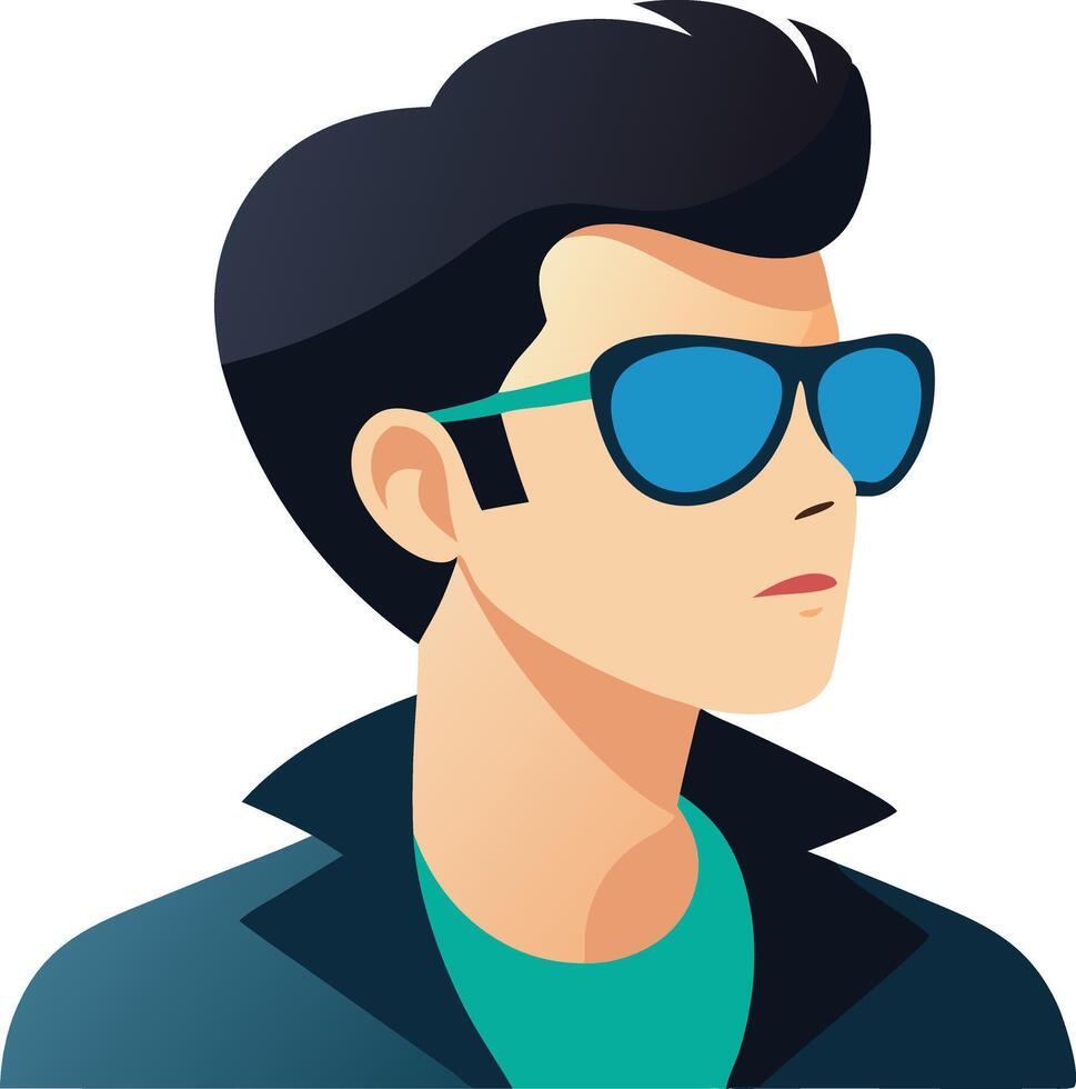 Stylish man in sunglasses, symbolizing confidence, attitude, and urban fashion vector