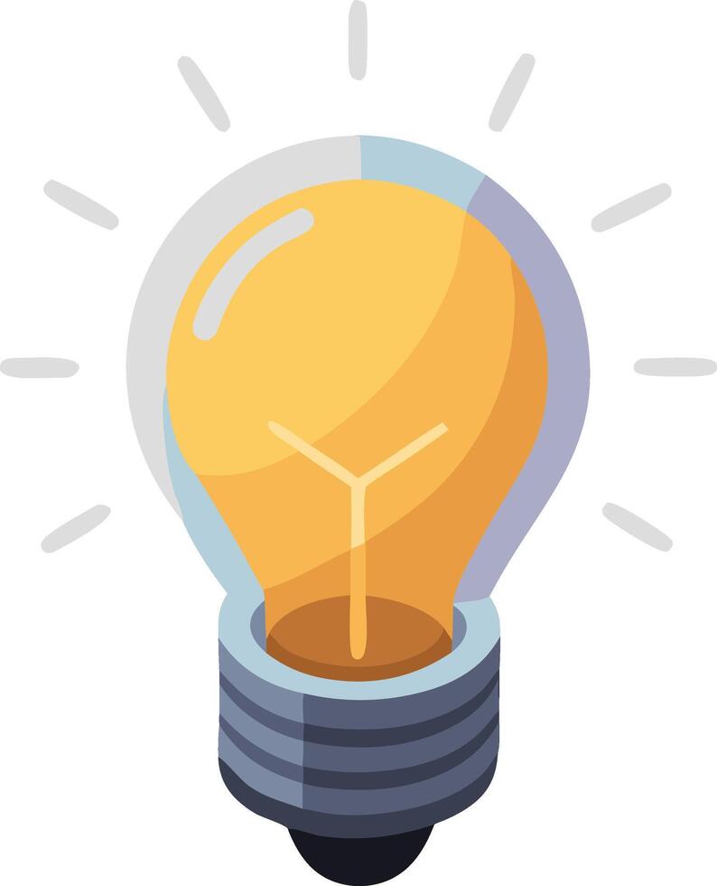 Simple isometric light bulb, representing idea, creativity, and innovation illustration vector