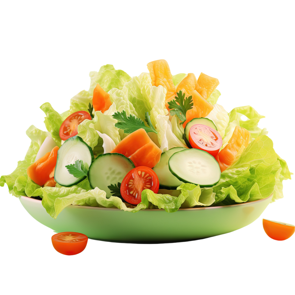A salad with cucumbers, tomatoes and lettuce png