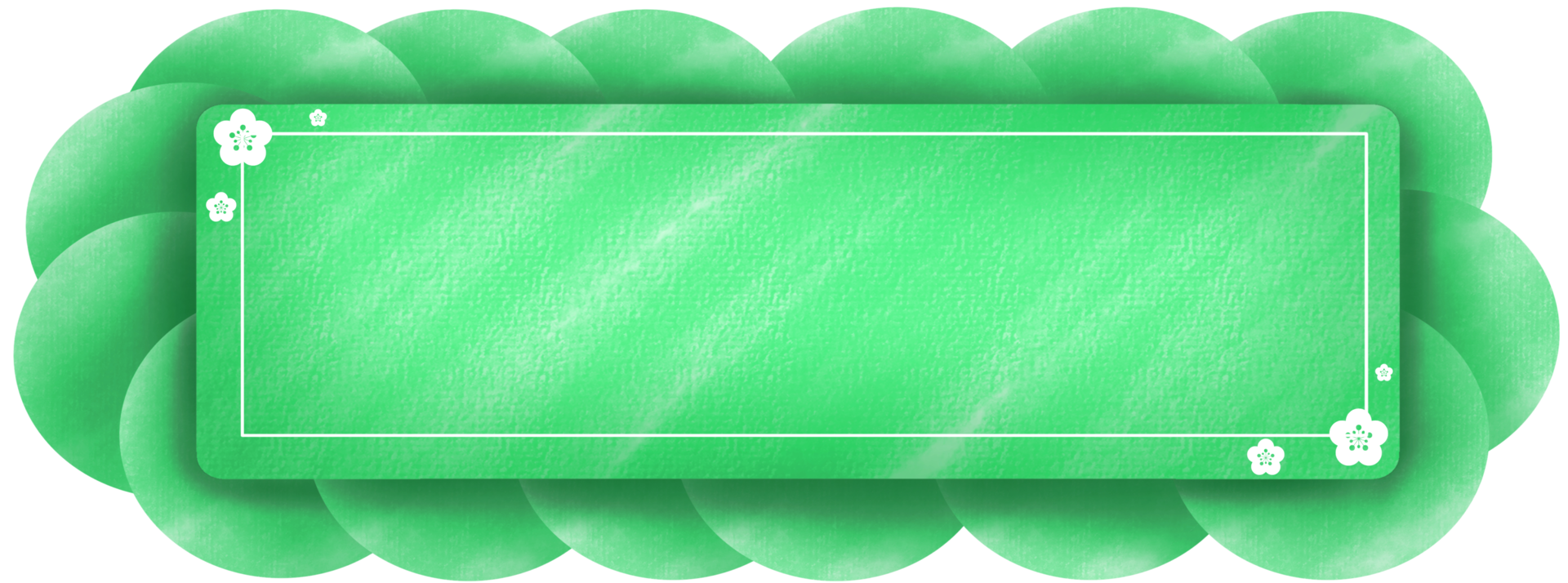 vintage green cloud tag label with minimal flower png