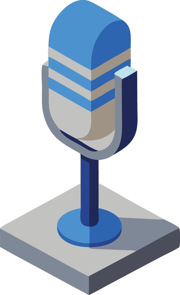 Modern isometric microphone, podcasting and audio recording device illustration vector