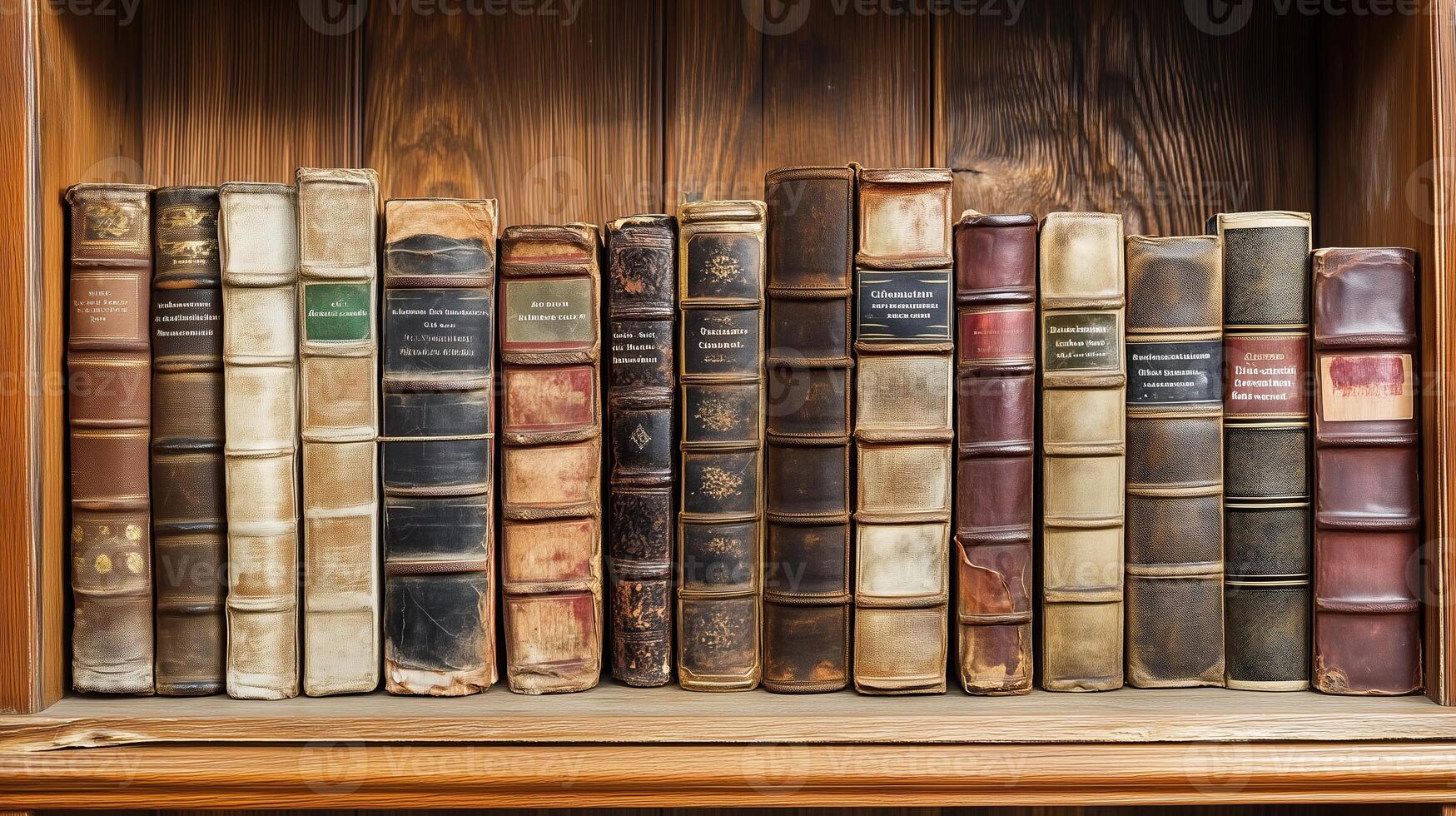 many books on a shelf in a library photo