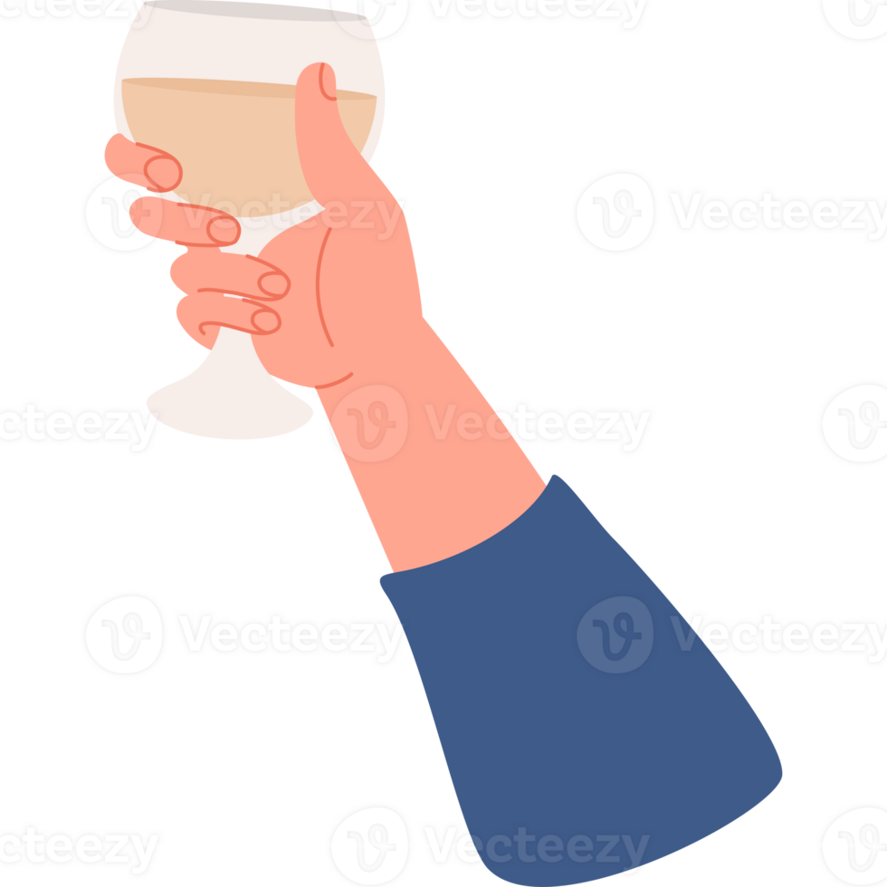 Male hand with glass png