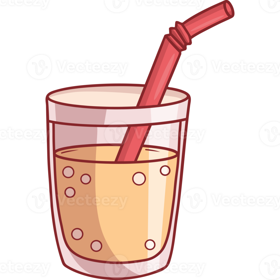 Glass of lemonade with straw png