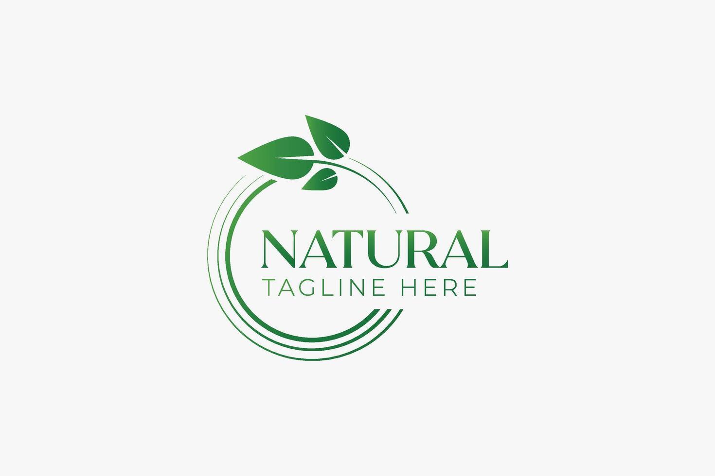 Logo Natural Leaf Icon Label Green Organic Nature Concept vector