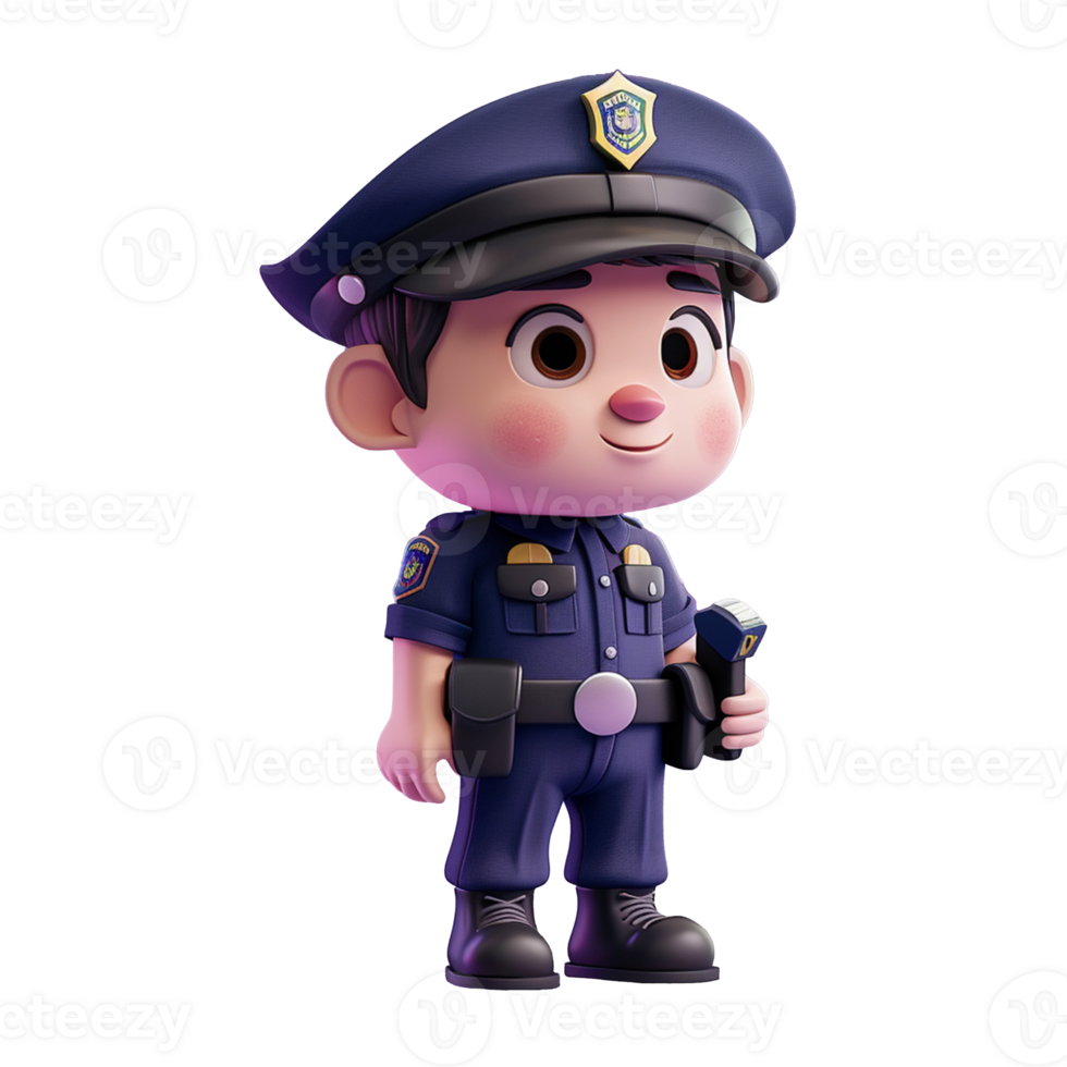 A cartoon police officer with a flashlight png