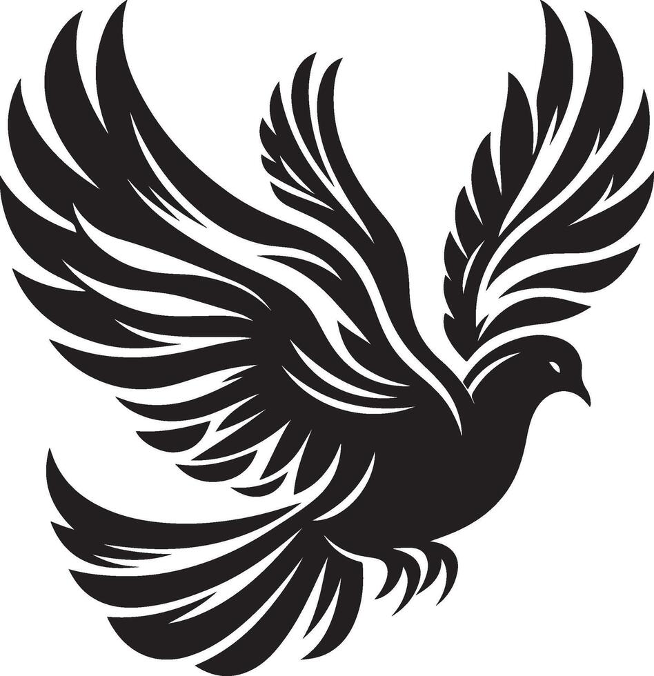 Art of a Charming Baby Dove Bird Silhouette vector